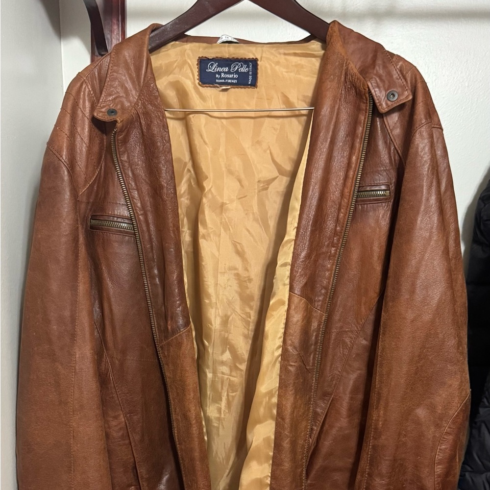 Linea Pelle Brown Leather Jacket